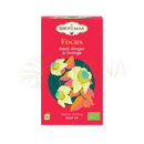 Vibrante rote box von zen’arôme focus bio kräutertee infusion mit basilikum ingwer und orange für mentale klarheit und sanfte konzentration