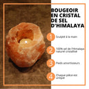 Handgefertigter Himalaya-Salzkristall-Teelichthalter von Zen'Arome, 500g, dekorativer Kristallhalter für Teelichter