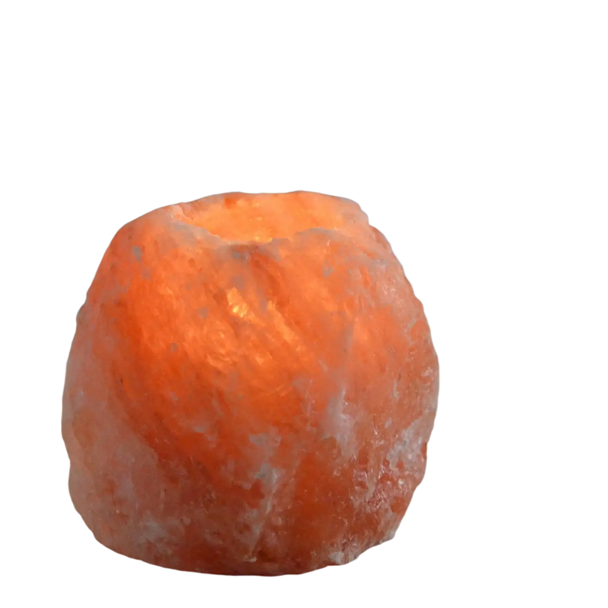 Himalaya-Salzkristall-Teelichthalter von Zen'Arome, leuchtend, aus Kristall, für stimmungsvolle Beleuchtung, 500g.