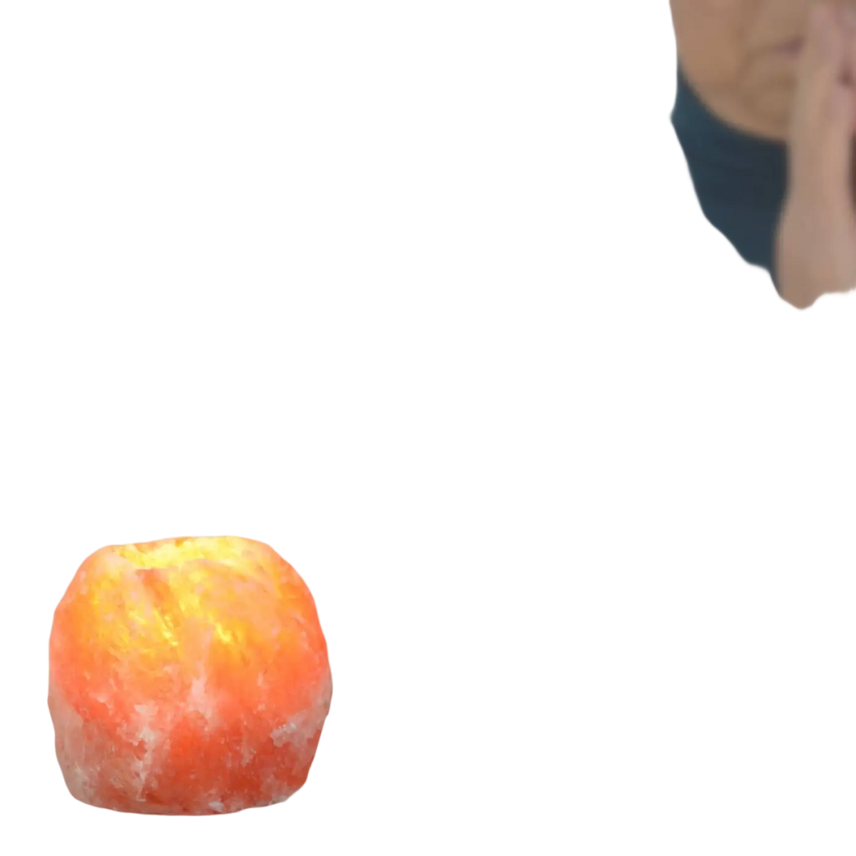Zen'Arome Himalaya-Salzkristall-Teelichthalter, orange leuchtend, aus Salzkristallen, für stimmungsvolle Beleuchtung, 500g