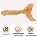 Zen’arome madérothérapie wooden massager with light wood grain finish for body sculpting relaxation and detox from mana shop