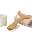 Light brown wooden madérothérapie massager with smooth polished finish for body shaping and relaxation from mana shop image to zoom