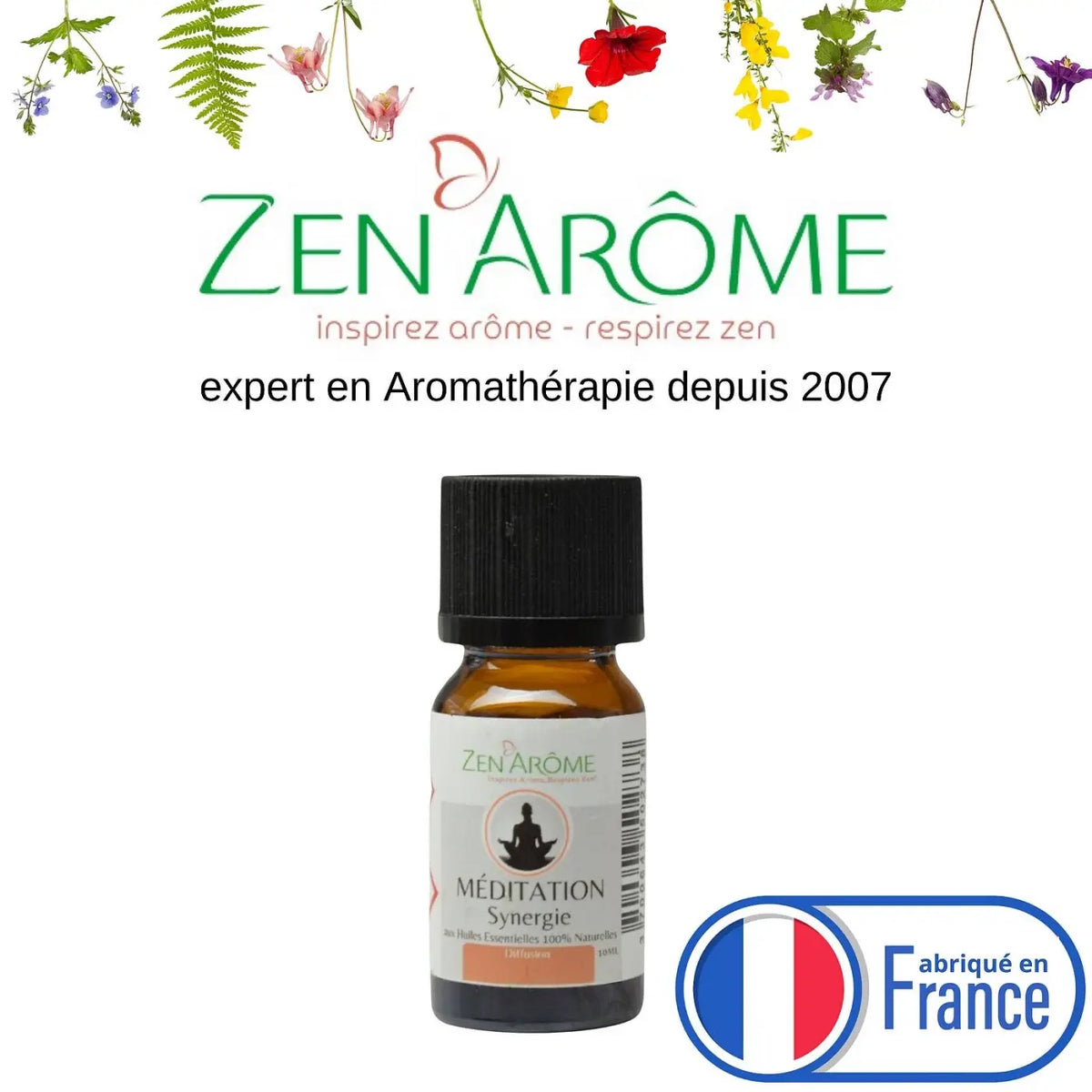 Zen'Arôme Meditations-Ätherisches Öl für Diffusor, 10 ml, mit beruhigenden Kräuter- und Lavendel-Duftnoten.