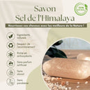 Naturliche himalaya-salzseife zenarome in blassrosa mit peelingeffekt zur hautregeneration und reduktion von körpergerüchen