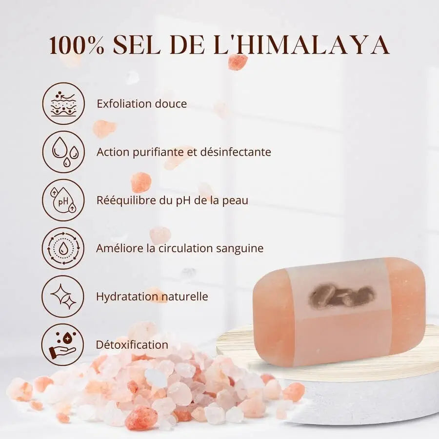 Zen'Arome Himalaya-Salzseife für das Gesicht, natürliche Peeling- und Reinigungsseife mit Meersalz für frische Haut