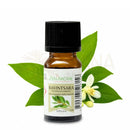 A 10ml amber glass bottle of zen arôme ravintsara ätherisches öl with black ribbed cap white label and green botanicals ideal bei erkältung