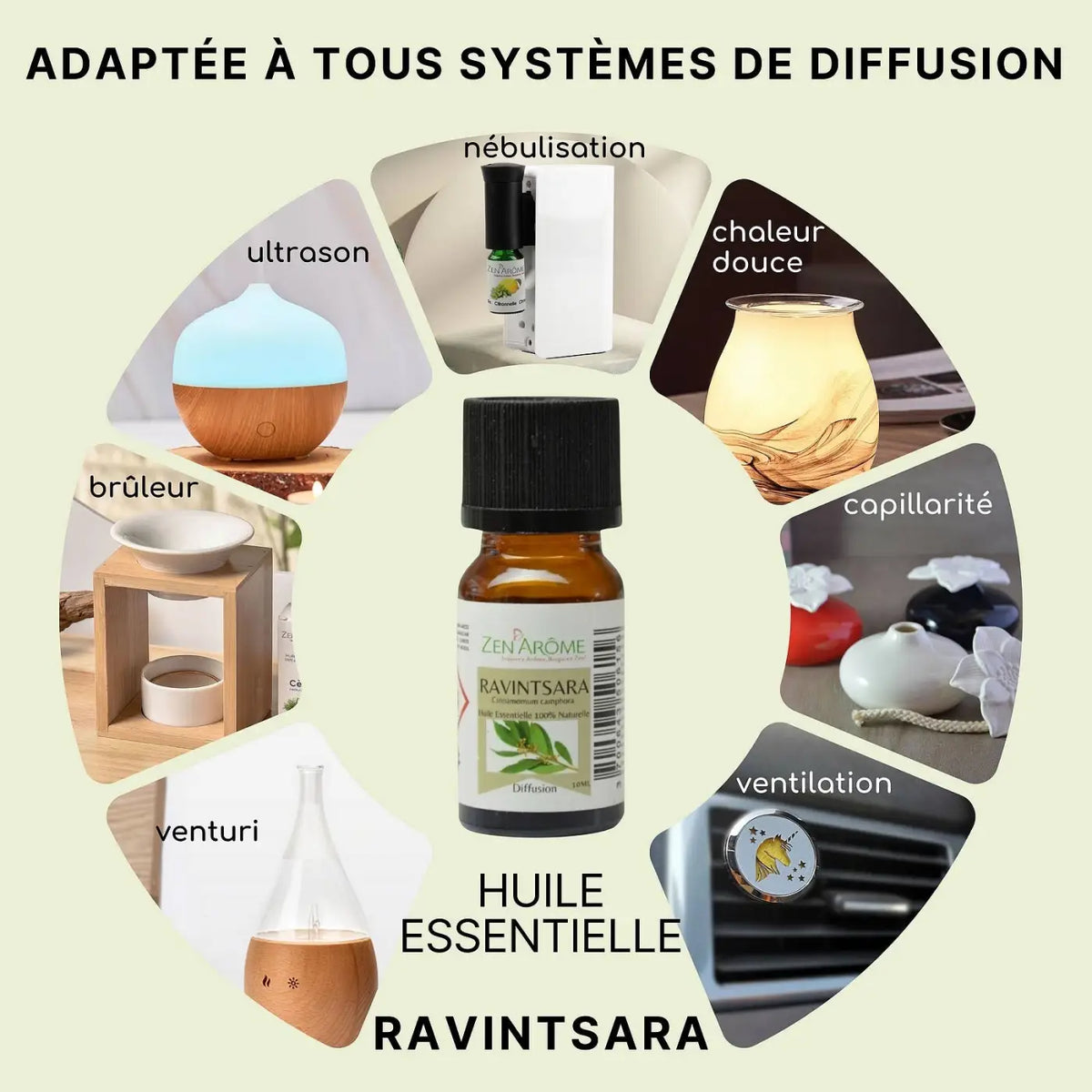 Zen'Arôme Ravintsara ätherisches Öl in 10 ml Flasche, 100% natürlich, ideal für Aromatherapie und natürliche Heilmittel
