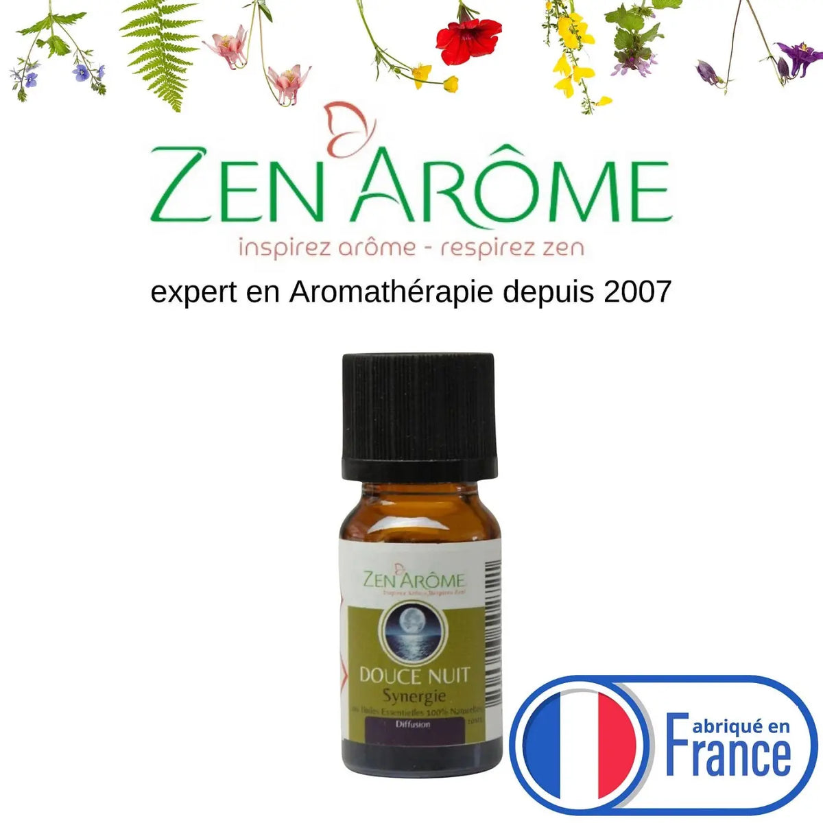 Ätherische Öl-Synergie Sweet Night von Zen'Arôme in 10 ml Flasche, ideal für Diffusor, entspannender Duft, natürliche Aromatherapie