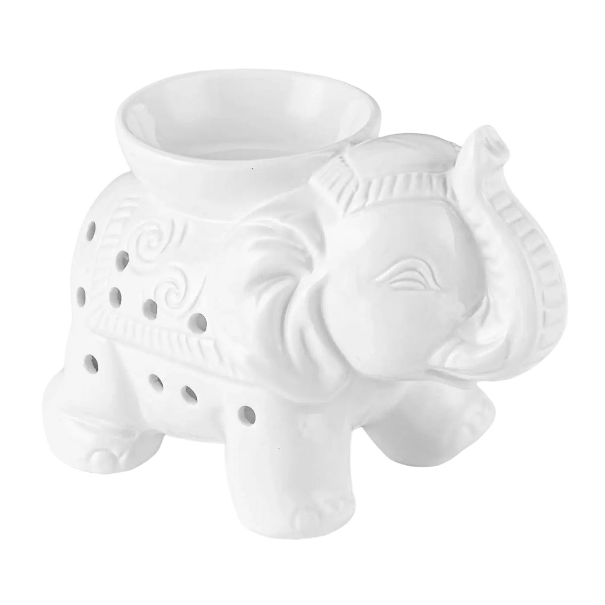 Zen'Arome Tandor Duftlampe aus weißer Keramik für Duftwachse, aromatische Wärmequelle, elegante Aromalampe