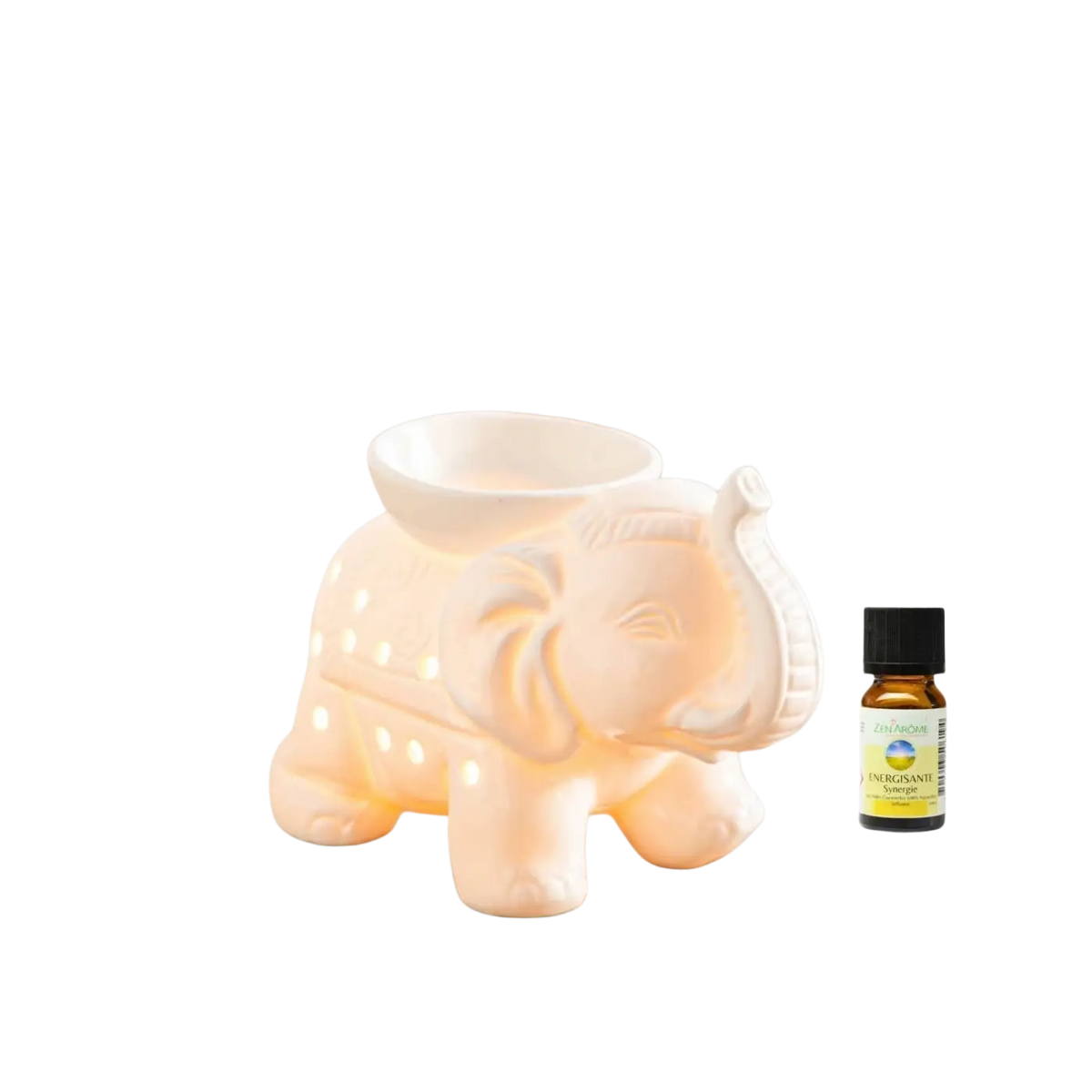 Zen'Arome Tandor Duftlampe aus weißer Keramik zum Erwärmen von Duftwachsen, aromatischer Raumduft, stilvolle Aromalampe