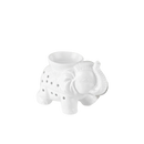 Weißer keramischer tandor wax warmer elefant mit dekorativen perforationen und glänzender oberfläche für duftwachse