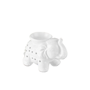Weißer ceramic tandor wax warmer in elefantenform mit dekorativen perforationen und glänzender oberfläche