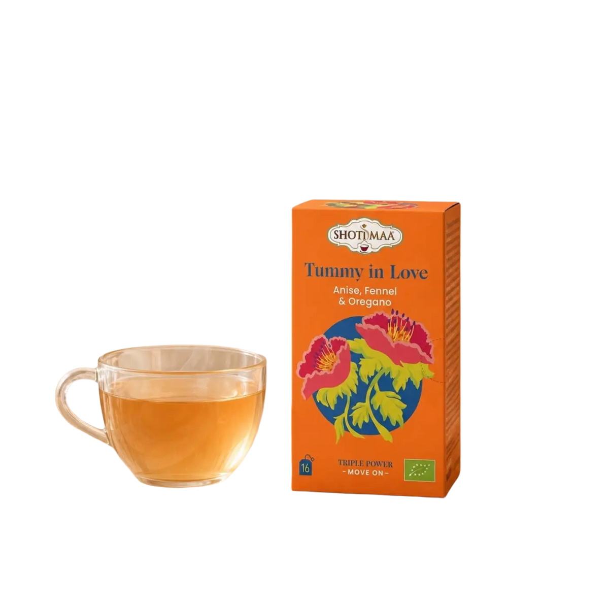 Bio-Kräutertee Zen'Arôme Tummy in Love mit Fenchel, Anis und Oregano, entspannender Kräutertee in einer Packung