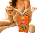 Orange box of zen’arôme tummy in love bio-kräutertee with floral design and green organic label für entspannende momente