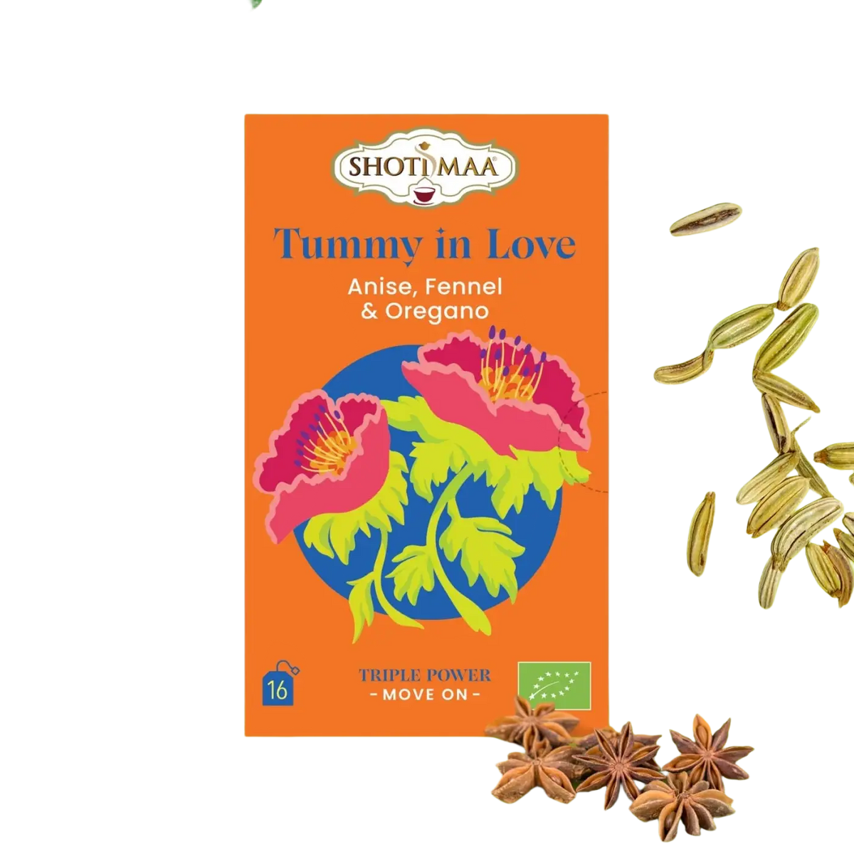 Bio-Kräutertee Zen'Arôme Tummy in Love mit Fenchel, Anis und Oregano, entspannender Tee für Magen und Verdauung