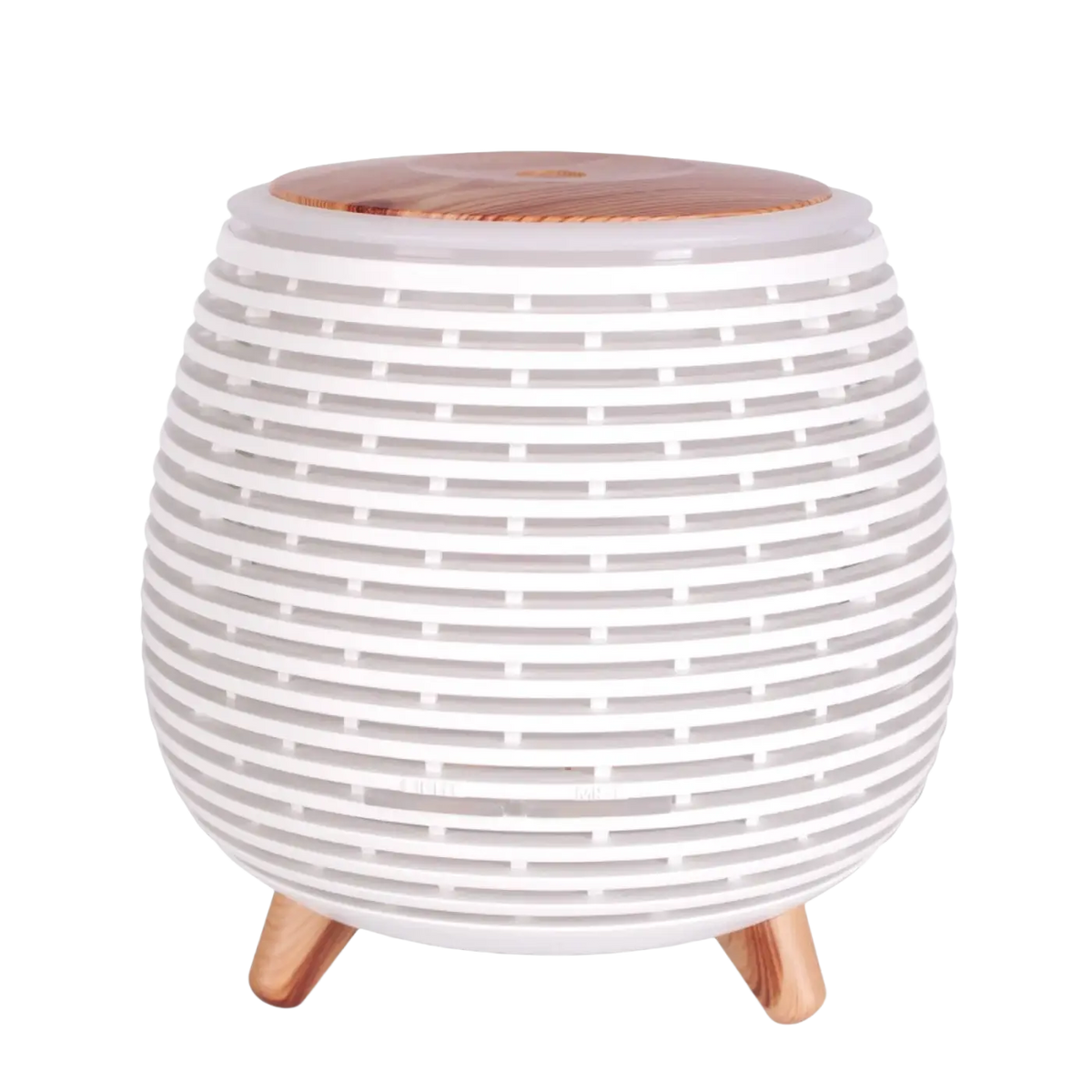 Zen'Arome USB-Duft- und Aromadiffusor Lina aus weißer Keramik auf einem Tisch, ideal für Raumduft und Aromatherapie.