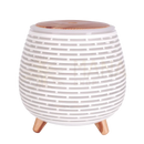 Weißer keramik aroma diffuser zen’arome lina mit usb fragrance, holzdeckel und dreibein für ätherische öle