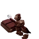 Dunkle zeremonieller kakao schokolade mit glänzender oberfläche und zerbrochenen stücken cacao paste 1kg arriba nacional
