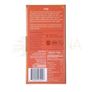 Orange rechteckige zeremonieller kakao feuerelement schokolade mit goldrand und schwarzem pfeffer 100g von sacred elements blends