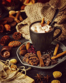 Zeremonieller Kakao Choco Chai von Ayamani Naturals, heiße Schokolade mit Reishi, Chaga und Pilz-Kakao, Snacks und Süßigkeiten.