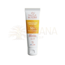 Weiße tube mademoiselle agathe helicitherapie sonnencreme mit orangem label zertifizierter bio-sonnenschutz ungetönter spf 50+ für empfindliche haut