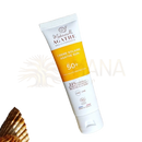 Weiße und orange tube mademoiselle agathe zertifizierter bio-sonnenschutz ungetönter spf 50 plus für empfindliche haut
