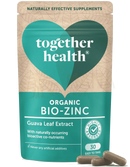 Teal und beige veganes zinkpräparat von together health mit guavenblattextrakt und soil association label bei mana shop